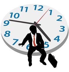 Business man wait appointment time clock vector image
