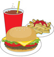 Hamburger and fries vector image