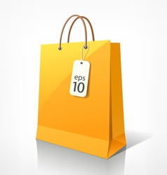 Shopping yellow bag vector image