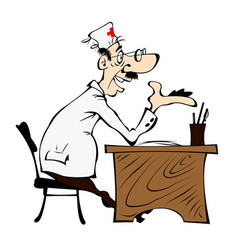 Cartoon cheerful doctor Cartoon cheerful doctor vector image