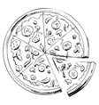 Sliced pizza icon vector image