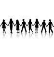 Children holding hands vector image