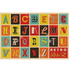 Retro alphabet vector image
