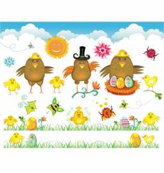 Easter elements vector image