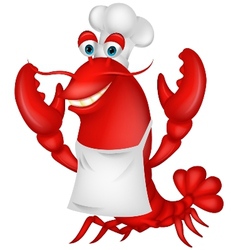 Cute lobster chef cartoon vector image