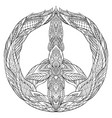 Sign of peace with a boho pattern Sign of peace with a boho pattern vector image