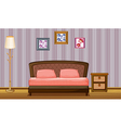 A bed and a lamp vector image