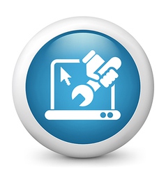 Blue glossy icon vector image