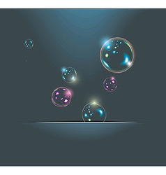 Soap bubbles isolated on black Extremely detailed vector image