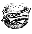 Delicious juicy burger vector image