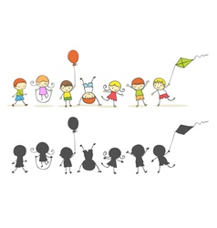 Kids playing vector image