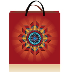 Bag red stars Bag red stars vector image