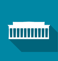 Building with columns flat icon with long Building with columns flat icon with long vector image