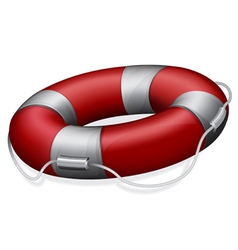 Red life buoy vector image