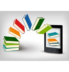 Books flying in an e-book vector image
