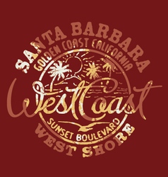 Santa Barbara beach California vector image
