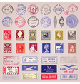 Vintage Postage Stamps Marks And Stickers Vintage Postage Stamps Marks And Stickers vector image