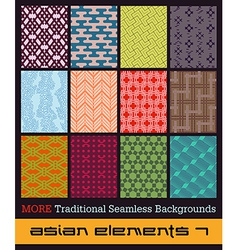 More Traditional Seamless Japanese Backgrounds vector image