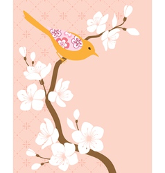Blossom cherry branch 2 vector image