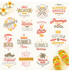 Set of summer holdays vacation and travel type vector image