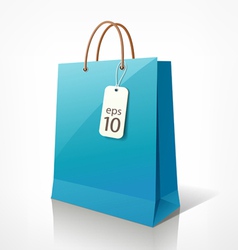 Shopping blue bag vector image