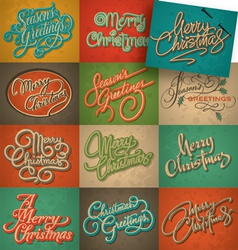 Christmas vintage cards set vector image