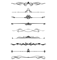 Dividers and borders set vector image