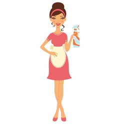 Cleaning woman vector image