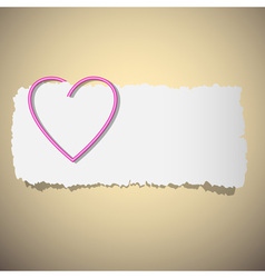 Heart shaped paper clip vector image