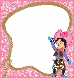 Cowgirl birthday party vector image