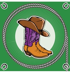 Cowboy bootsVintage western decor background with vector image