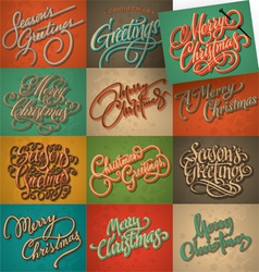 Christmas vintage cards set vector image