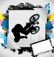 Bmx biker summer background vector image