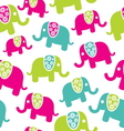 Seamless retro elephant pattern vector image