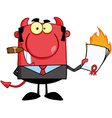 Devil Boss Holding A Flaming Bad Contract vector image