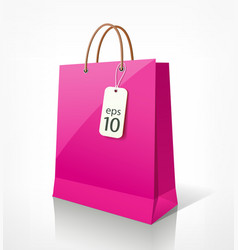 Shopping bag pink vector image