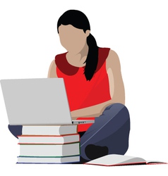 Woman studying vector image