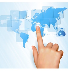 Finger touch world Finger touch world vector image