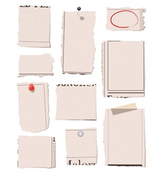 Torn paper with thumbtacks and tape vector image