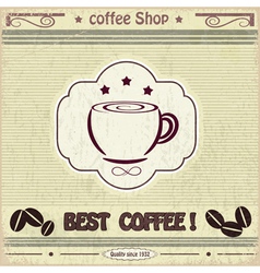 Vintage label coffee shop vector image