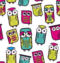 Seamless owl pattern vector image