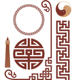 Set of oriental design elements vector image