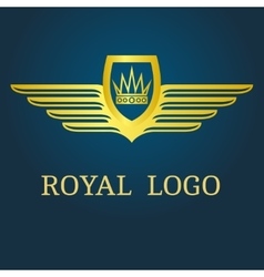 Crown with wings emblem Crown with wings emblem vector image