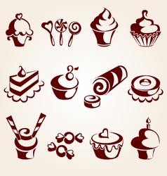 Sweet pastry set vector image