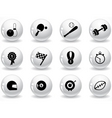 Glossy grey buttons vector image