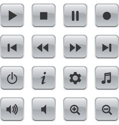 Glossy media buttons vector image