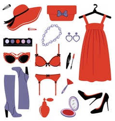 Fashion set elegance vector image