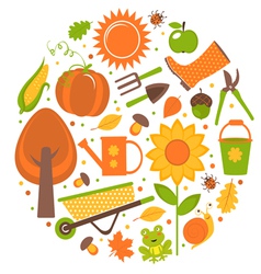 Garden round composition vector image