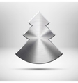 Tecnology Christmas tree icon with metal texture vector image