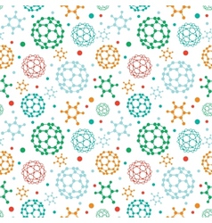 Colorful molecules seamless pattern background vector image